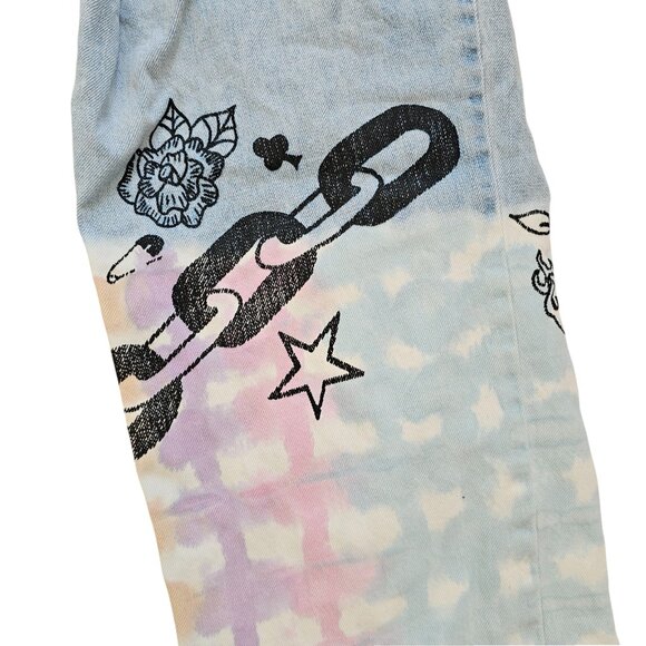 Urban Outfitters BDG High Rise Tie-Dye Cowboy Jeans with Art by Isabel Sz 32 - Picture 7 of 13